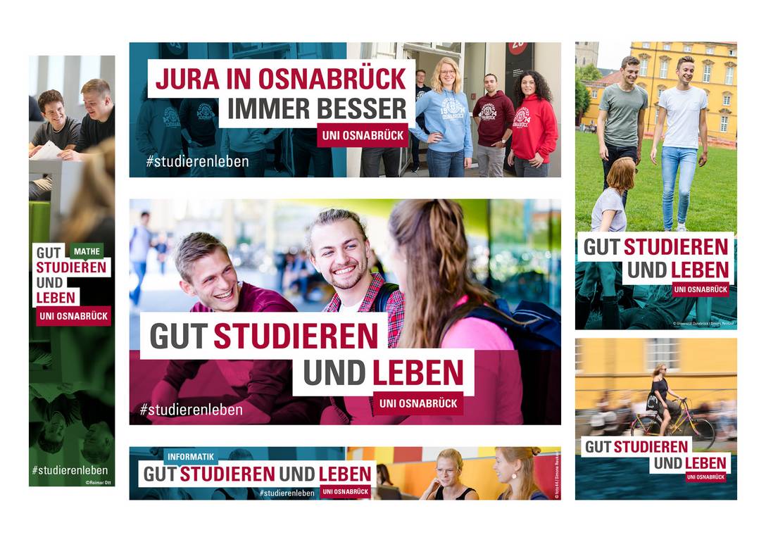 Ansichten verschiedener Formate von Webbannern mit Motiven der Kampagne